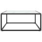 Preview: Couchtisch Schwarz mit Weißem Glas in Marmor-Optik 80x80x35 cm