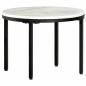 Preview: Couchtisch Weiß und Schwarz Ø50 cm Echter Marmor