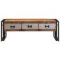 Preview: Couchtisch mit 3 Schubladen Altholz Massiv 100x50x35 cm