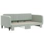 Preview: Tagesbett Ausziehbar Hellgrau 90x190 cm Samt