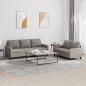 Preview: ARDEBO.de - 2-tlg. Sofagarnitur mit Kissen Taupe Stoff