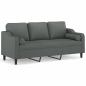 Preview: 3-Sitzer-Sofa mit Zierkissen Dunkelgrau 180 cm Stoff