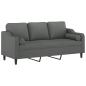 Preview: 3-Sitzer-Sofa mit Zierkissen Dunkelgrau 180 cm Stoff