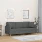 Preview: ARDEBO.de - 3-Sitzer-Sofa mit Zierkissen Dunkelgrau 180 cm Stoff
