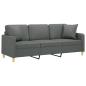 Preview: 3-Sitzer-Sofa mit Zierkissen Dunkelgrau 180 cm Stoff