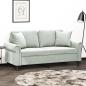Preview: ARDEBO.de - 2-Sitzer-Sofa mit Zierkissen Hellgrau 140 cm Samt