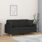 Preview: ARDEBO.de - 2-Sitzer-Sofa mit Zierkissen Schwarz 140 cm Stoff