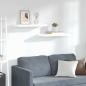 Preview: ARDEBO.de - Schweberegale 2 Stk. Hochglanz-Weiß 60x23,5x3,8 cm MDF