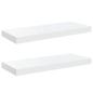 Preview: Schweberegale 2 Stk. Hochglanz-Weiß 60x23,5x3,8 cm MDF