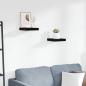 Preview: ARDEBO.de - Schweberegale 2 Stk. Hochglanz-Schwarz 23x23,5x3,8 cm MDF