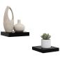 Preview: Schweberegale 2 Stk. Hochglanz-Schwarz 23x23,5x3,8 cm MDF