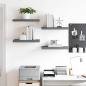 Preview: Schweberegale 4 Stk. Hochglanz-Grau 50x23,5x3,8 cm MDF