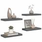 Preview: Schweberegale 4 Stk. Hochglanz-Grau 50x23,5x3,8 cm MDF
