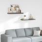 Preview: ARDEBO.de - Schweberegale 2 Stk. Hochglanz-Grau 80x23,5x3,8 cm MDF