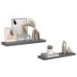 Preview: Schweberegale 2 Stk. Hochglanz-Grau 80x23,5x3,8 cm MDF