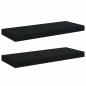Preview: Schweberegale 2 Stk. Schwarz 60x23,5x3,8cm MDF