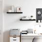 Preview: Schweberegale 2 Stk. Schwarz 60x23,5x3,8cm MDF