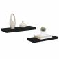 Preview: Schweberegale 2 Stk. Schwarz 60x23,5x3,8cm MDF