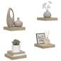 Preview: Schwebende Wandregale 4 Stk. Eichefarben 23x23,5x3,8cm MDF