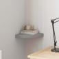 Preview: ARDEBO.de - Eck-Schweberegal Grau 25x25x3,8 cm MDF