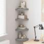 Preview: ARDEBO.de - Eck-Schweberegale 4 Stk. Grau 25x25x3,8 cm MDF