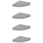 Preview: Eck-Schweberegale 4 Stk. Grau 25x25x3,8 cm MDF