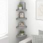 Preview: Eck-Schweberegale 4 Stk. Grau 25x25x3,8 cm MDF