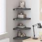 Preview: ARDEBO.de - Eck-Schweberegale 4 Stk. Hochglanz-Grau 35x35x3,8 cm MDF