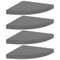 Preview: Eck-Schweberegale 4 Stk. Hochglanz-Grau 35x35x3,8 cm MDF