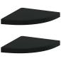 Preview: Eck-Schweberegale 2 Stk. Schwarz 35x35x3,8 cm MDF