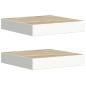 Preview: Schweberegale 2 Stk. Eichen-Optik und Weiß 23x23,5x3,8 cm MDF