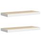Preview: Schweberegale 2 Stk. Eichen-Optik und Weiß 60x23,5x3,8 cm MDF