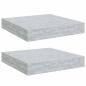 Preview: Schweberegale 2 Stk. Betongrau 23x23,5x3,8 cm MDF