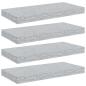 Preview: Schweberegale 4 Stk. Betongrau 50x23,5x3,8 cm MDF