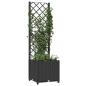 Preview: Garten-Pflanzgefäß mit Spalier Schwarz 40 x 40 x 136 cm PP