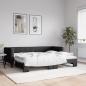 Preview: ARDEBO.de - Tagesbett Ausziehbar Schwarz 80x200 cm Stoff