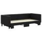 Preview: Tagesbett Ausziehbar Schwarz 90x200 cm Stoff