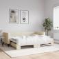 Preview: ARDEBO.de - Tagesbett Ausziehbar Creme 90x200 cm Stoff