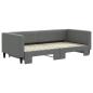 Preview: Tagesbett Ausziehbar Dunkelgrau 90x190 cm Stoff