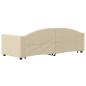 Preview: Tagesbett Ausziehbar mit Schubladen Creme 80x200 cm Stoff