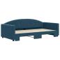 Preview: Tagesbett Ausziehbar Blau 100x200 cm Samt