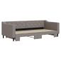 Preview: Tagesbett Ausziehbar Taupe 90x200 cm Stoff
