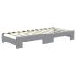 Preview: Tagesbett Ausziehbar mit Schubladen Hellgrau 80x200 cm Stoff
