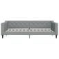 Preview: Tagesbett Ausziehbar mit Schubladen Hellgrau 90x200 cm Stoff