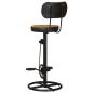 Preview: Barhocker mit Canvas-Aufdruck 2 Stk. Braun Schwarz Ziegenleder