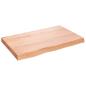 Preview: Tischplatte Hellbraun 80x50x(2-6) cm Massivholz Eiche Behandelt