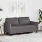 Preview: ARDEBO.de - 2-Sitzer-Sofa Grau 140 cm Kunstleder