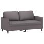 Preview: 2-Sitzer-Sofa Grau 140 cm Kunstleder