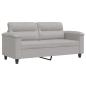 Preview: 2-Sitzer-Sofa Hellgrau 140 cm Mikrofasergewebe