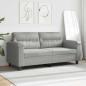Preview: 2-Sitzer-Sofa Hellgrau 140 cm Mikrofasergewebe